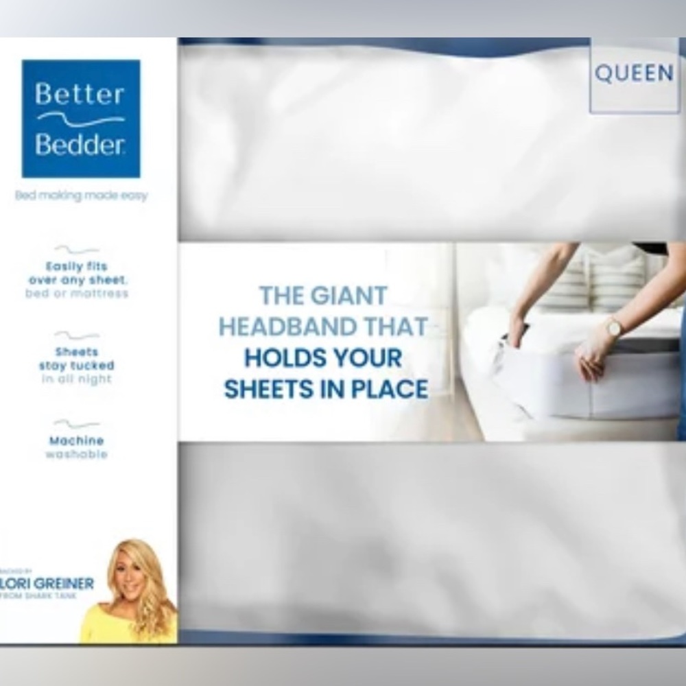 NWT-Better Bedder-The Bed Making Easy Headband that Holds Sheets in Place-Queen